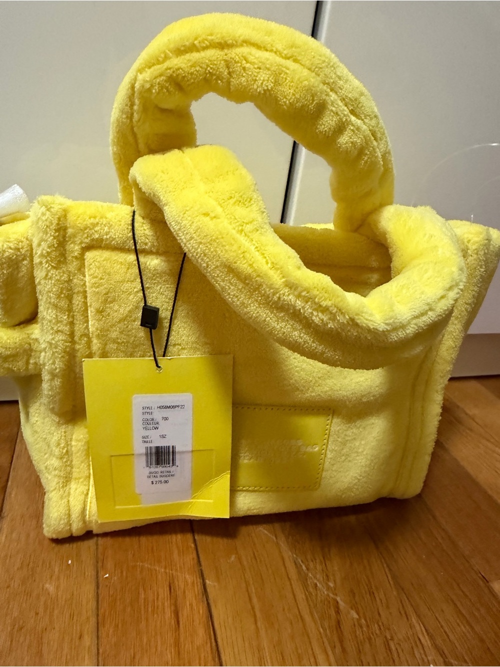 Marc Jacobs Plush Yellow Tote with Embroidered Logo - Picture 3 of 5